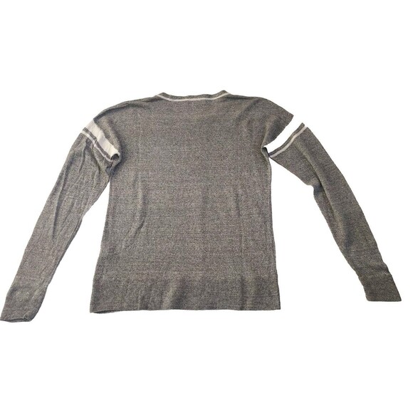 Ladies Madewell Lightweight 109% Linen Gray W/Sleeve Stripes LS Sweater Size S - Picture 9 of 9